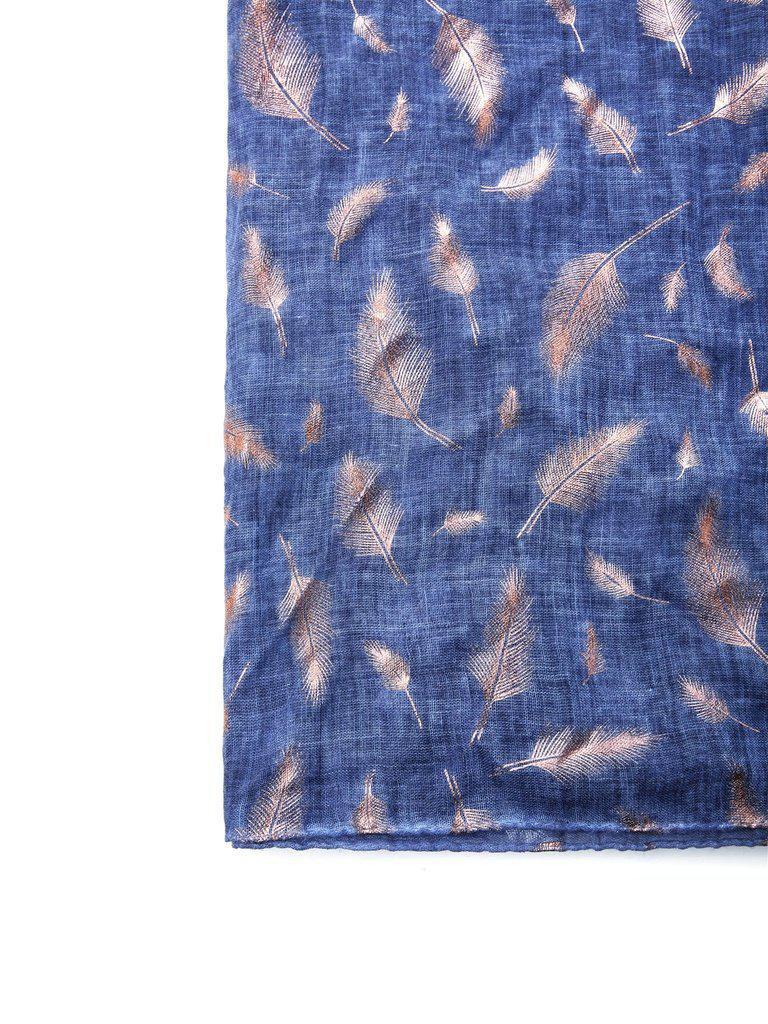 Feather Print Scarf-accessories-Des Mess