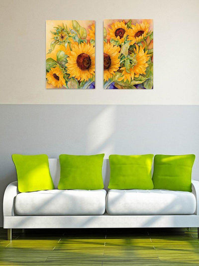 Sunflower Print Cloth Art 2pcs-others-Des Mess