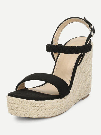 Woven Strap Platform Wedge Sandals-shoes-Des Mess