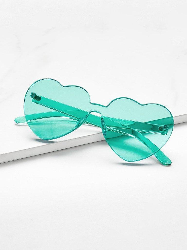 Heart Shaped Flat Lens Sunglasses-accessories-Des Mess