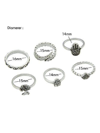 Retro Ring Six-Piece Suit-jewelry-Des Mess