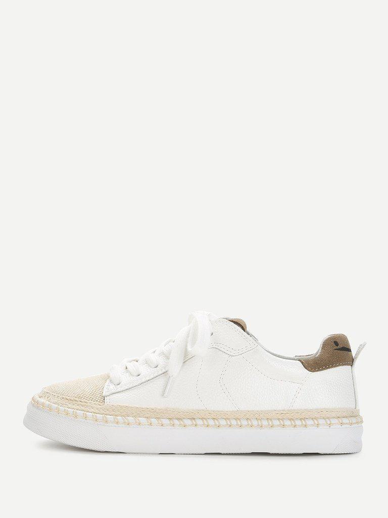 Lace Up Splice Color Sneakers-shoes-Des Mess