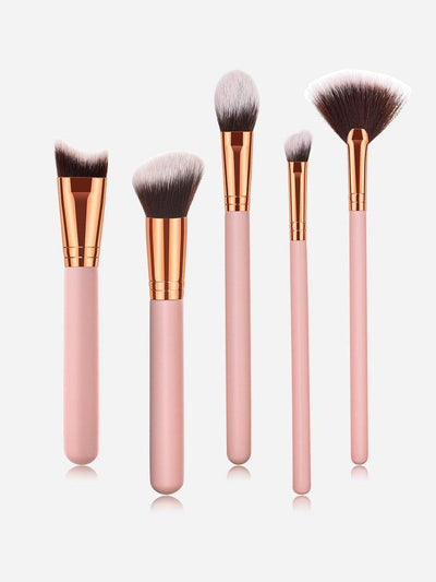Two Tone Handle Makeup Brush Set 5Pc-makeup-Des Mess