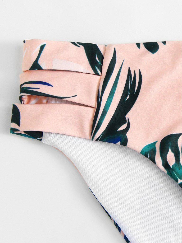 Tropical Print Bikini Set-swimwear-Des Mess