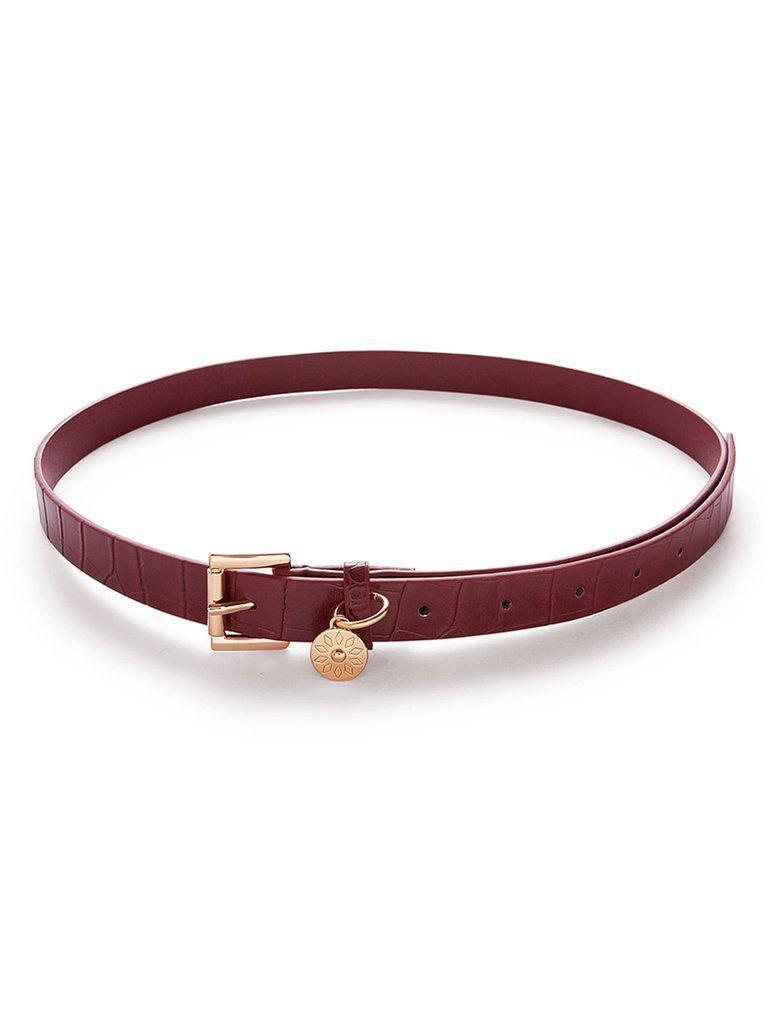 Embossed Crocodile Skinny Belt-accessories-Des Mess