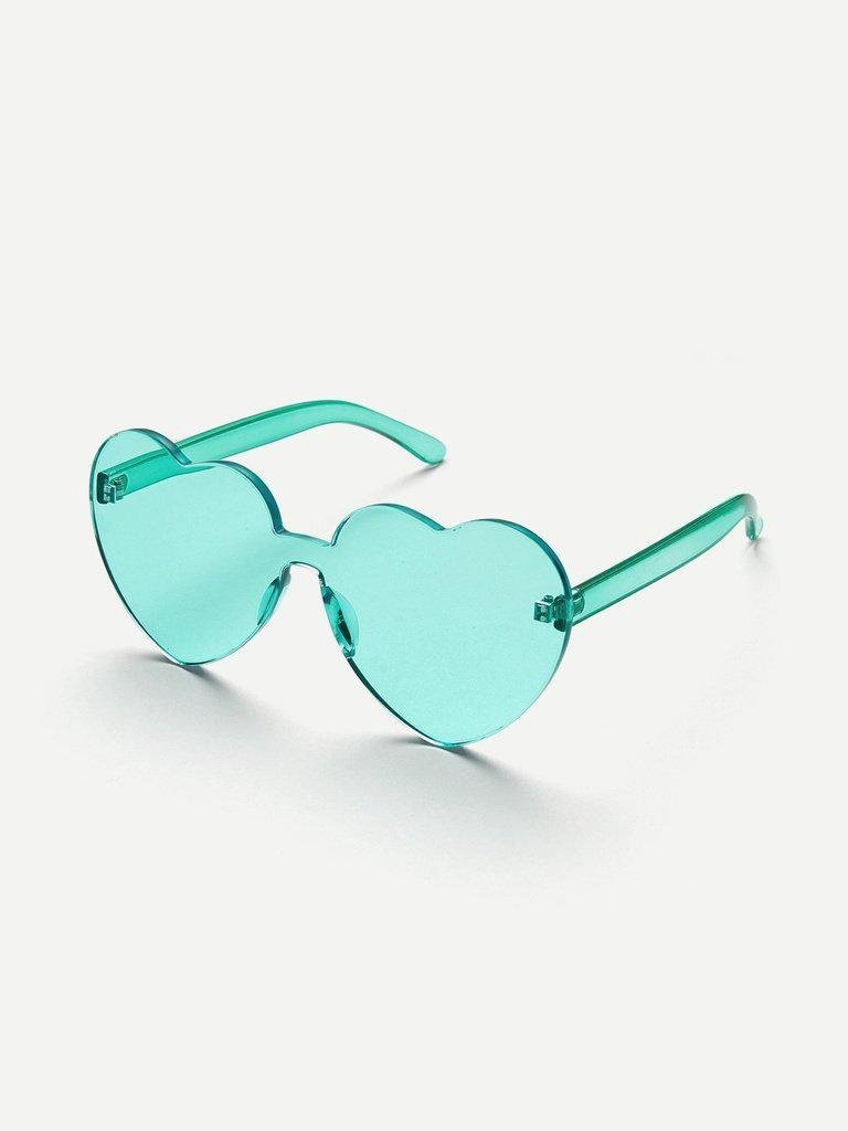 Heart Shaped Flat Lens Sunglasses-accessories-Des Mess