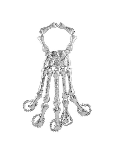 Hand Bone Design Bracelet With Finger Ring-jewelry-Des Mess