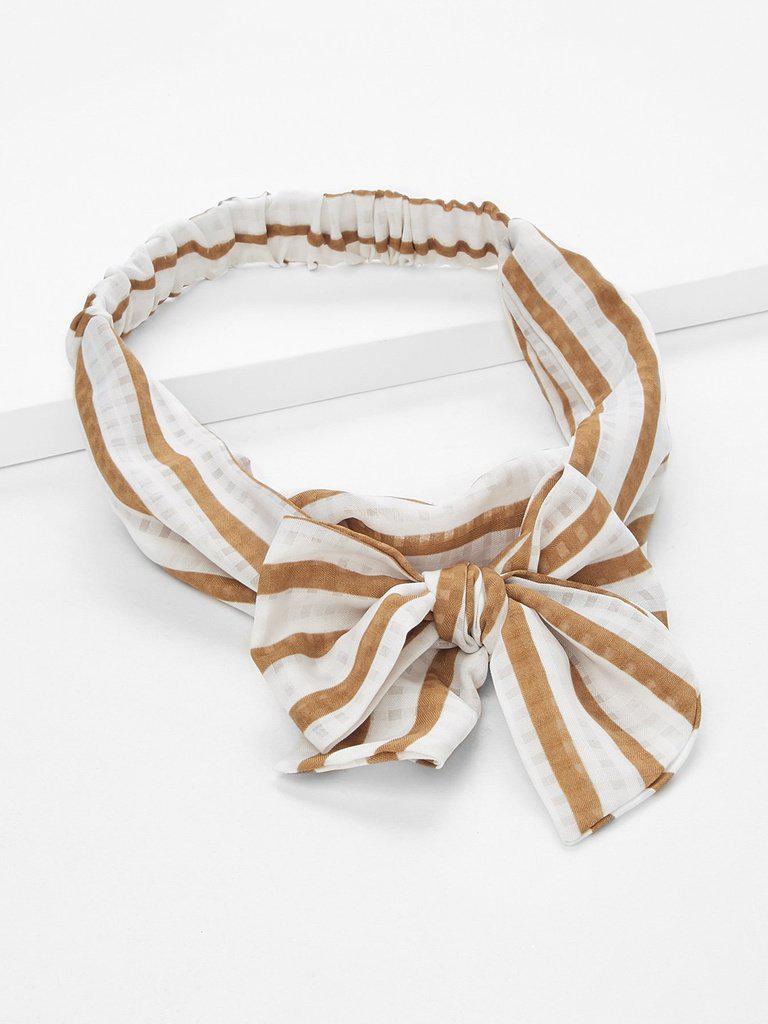 Striped Bow Tie Headband-hair-Des Mess