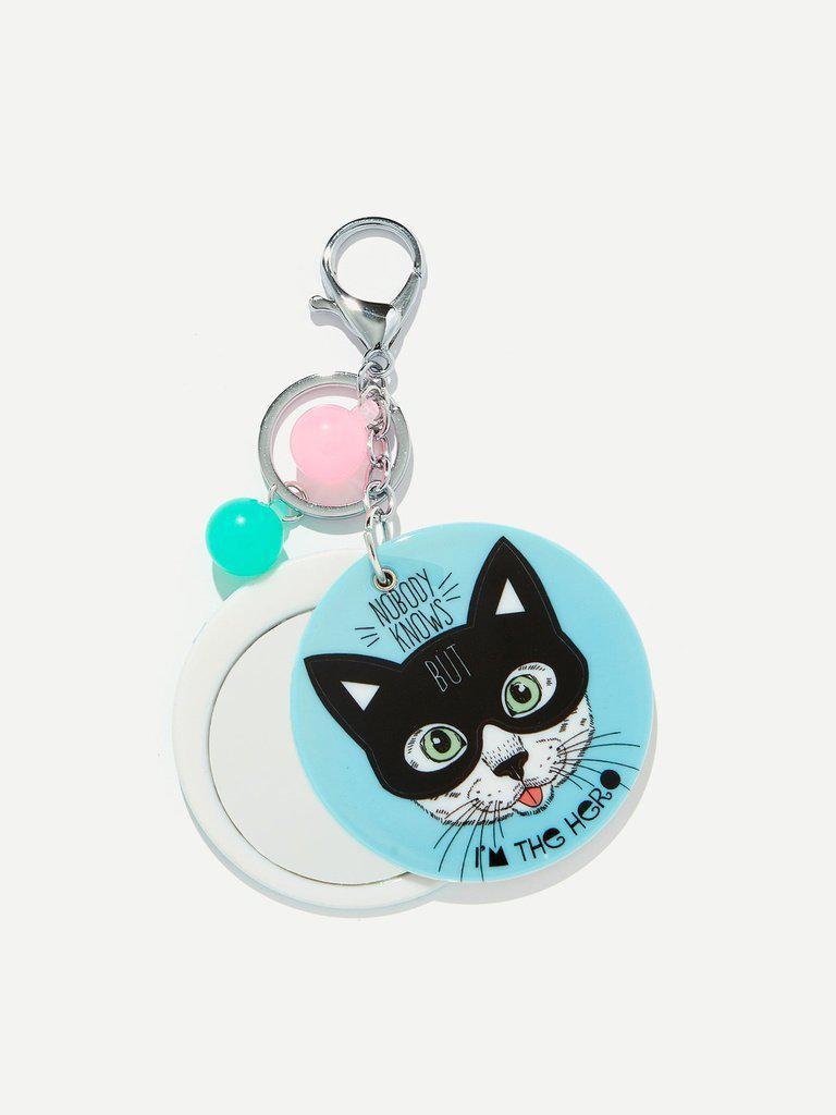 Random Color Ball Cat Round Keychain-others-Des Mess