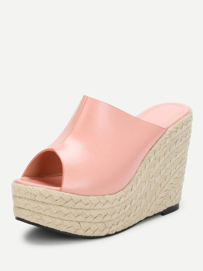 Peep Toe Espadrille Wedges-shoes-Des Mess