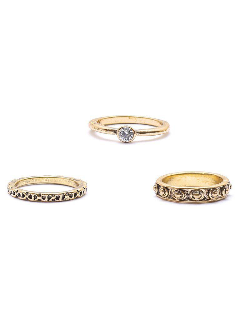 Gold Leaf Shaped Ring Set-jewelry-Des Mess