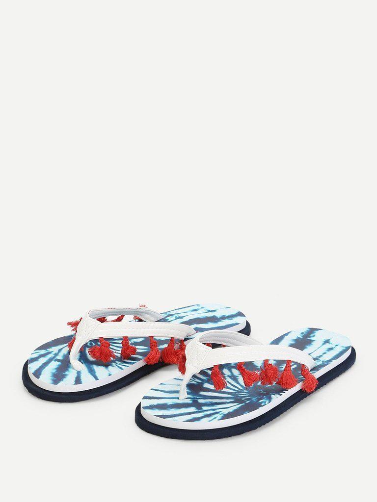Tassel Detail Flip Flops-shoes-Des Mess
