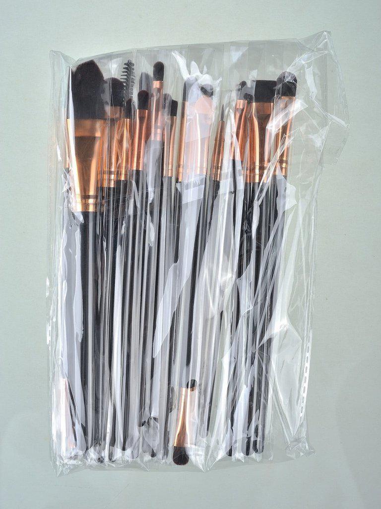 20pcs Professional Makeup Brushes Set Metal Make Up Brush Set-Black-makeup-Des Mess