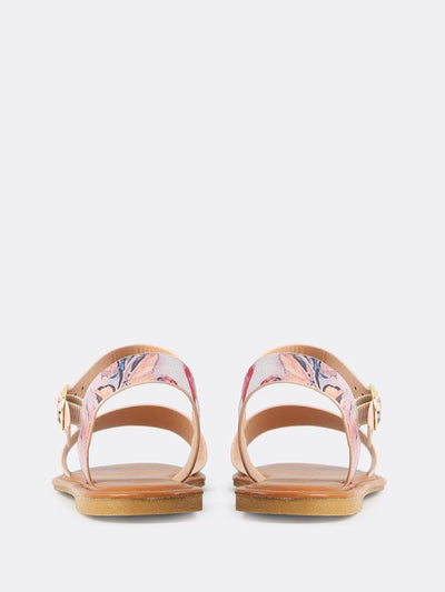 Single Band Floral Print Sandals BLUSH MULTI-shoes-Des Mess