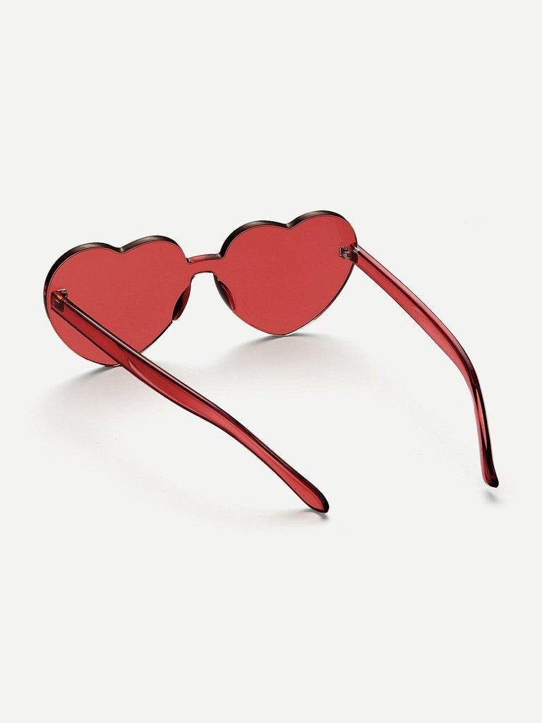 Heart Shaped Lens Rimless Sunglasses-accessories-Des Mess