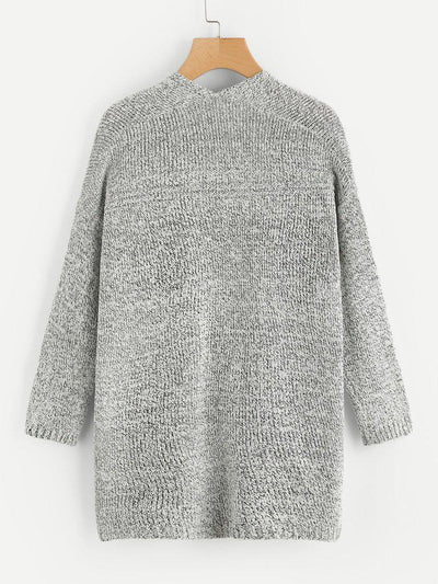 Drop Shoulder Marled Slub Cardigan-outerwear-Des Mess