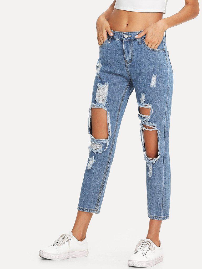 Extreme Distressing Jeans-bottom-Des Mess