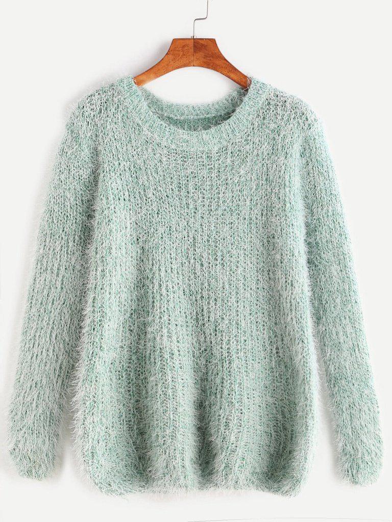 Fuzzy Chunky Knit Sweater-outerwear-Des Mess