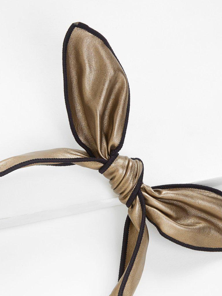 Contrast Trim Bow Tie Headband-hair-Des Mess