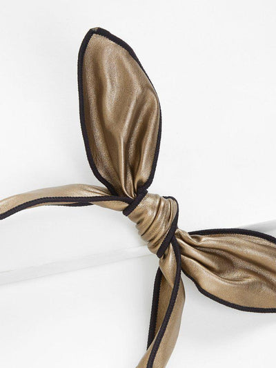 Contrast Trim Bow Tie Headband-hair-Des Mess