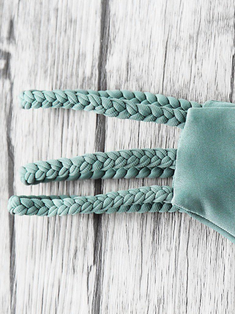 Braided Strap Side Cutout Seam Bikini Set-swimwear-Des Mess