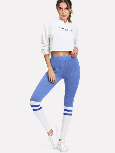 Two Tone Striped Leggings-bottom-Des Mess