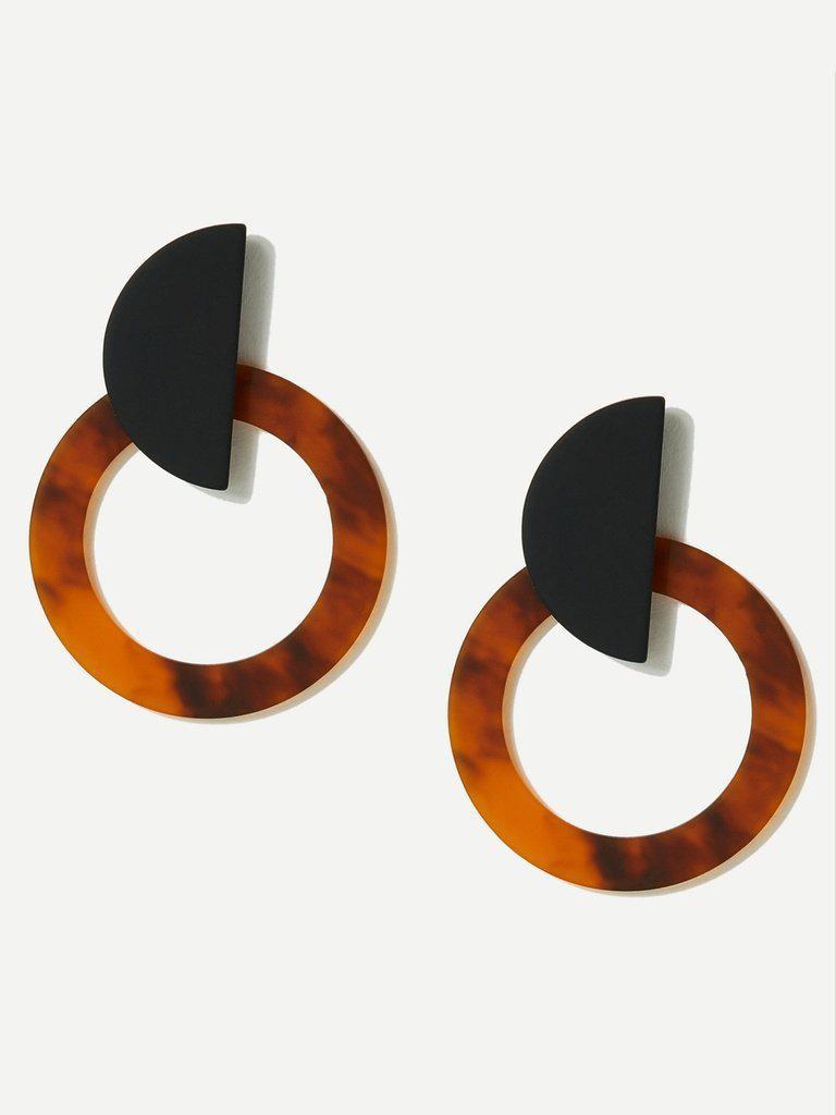 Marble Pattern Hoop Earrings-jewelry-Des Mess