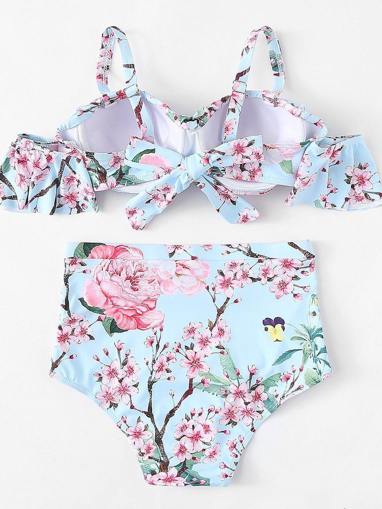 Flower Print Flounce Swimsuit--Des Mess