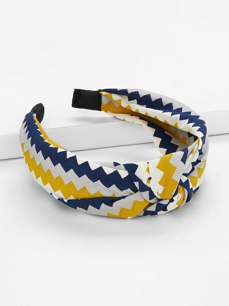 Geometric Print Knot Design Headband-hair-Des Mess