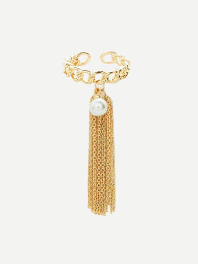 Chain Charm Cuff Ring-jewelry-Des Mess