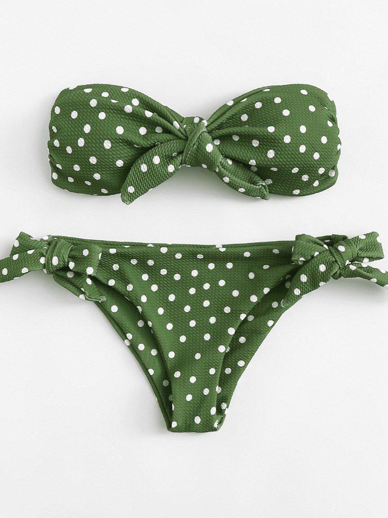 Polka Dot Knot Bikini Set-swimwear-Des Mess