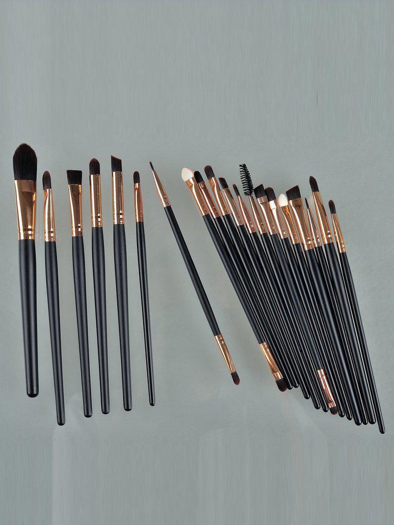 20pcs Professional Makeup Brushes Set Metal Make Up Brush Set-Black-makeup-Des Mess