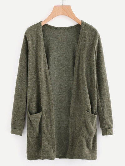 Open Front Cardigan With Pockets-outerwear-Des Mess