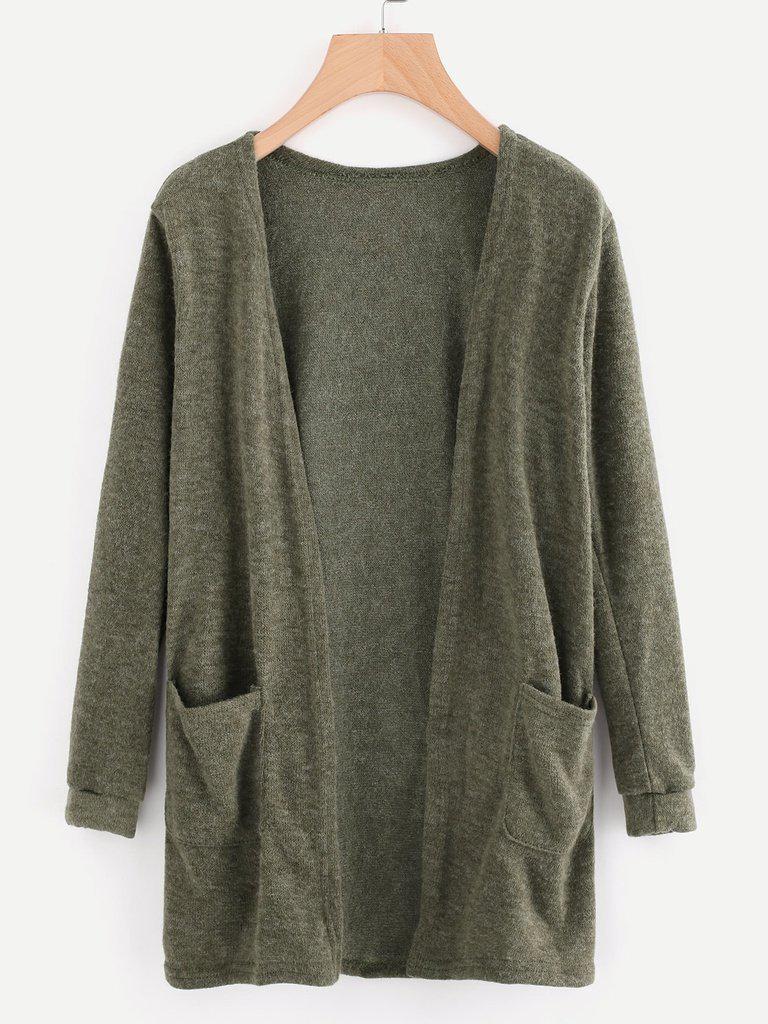 Open Front Cardigan With Pockets-outerwear-Des Mess