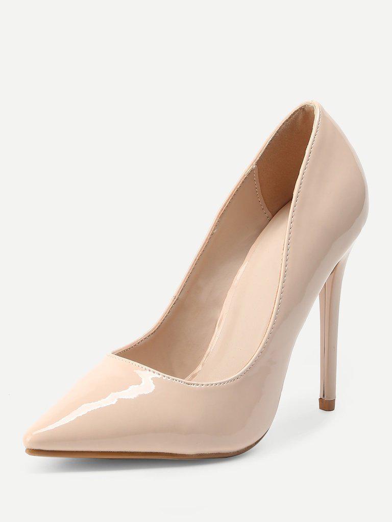Stiletto Pointed Toe PU Heels-shoes-Des Mess