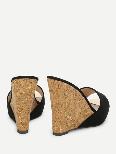 Platform Suede Wedge Mules-shoes-Des Mess