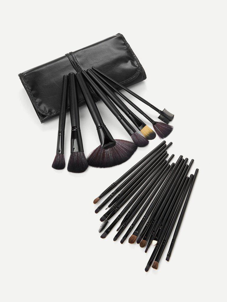 Black Professional 24PCS Makeup Brush Set With Bag-makeup-Des Mess