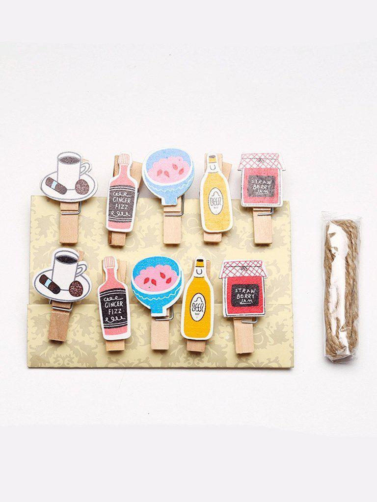 Wood Peg 10pcs With Rope