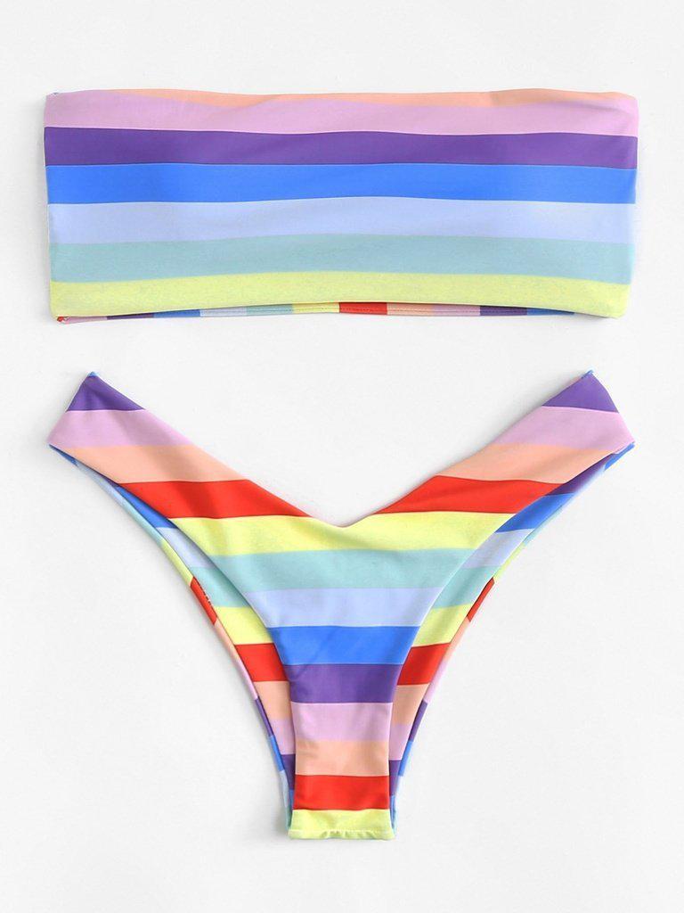 Ladder Cut Out Ombre Bikini Set-swimwear-Des Mess