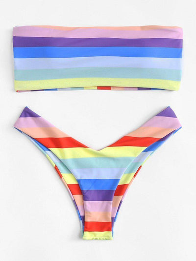 Ladder Cut Out Ombre Bikini Set-swimwear-Des Mess