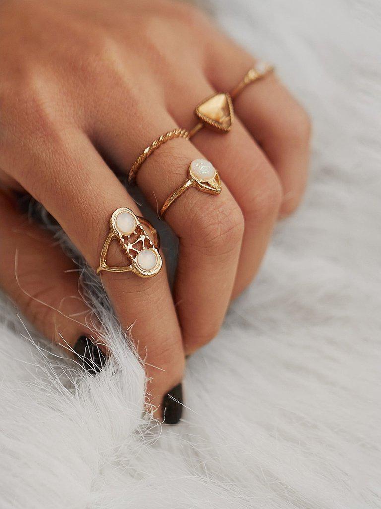 Multi Shaped Ring Set 5pcs-jewelry-Des Mess