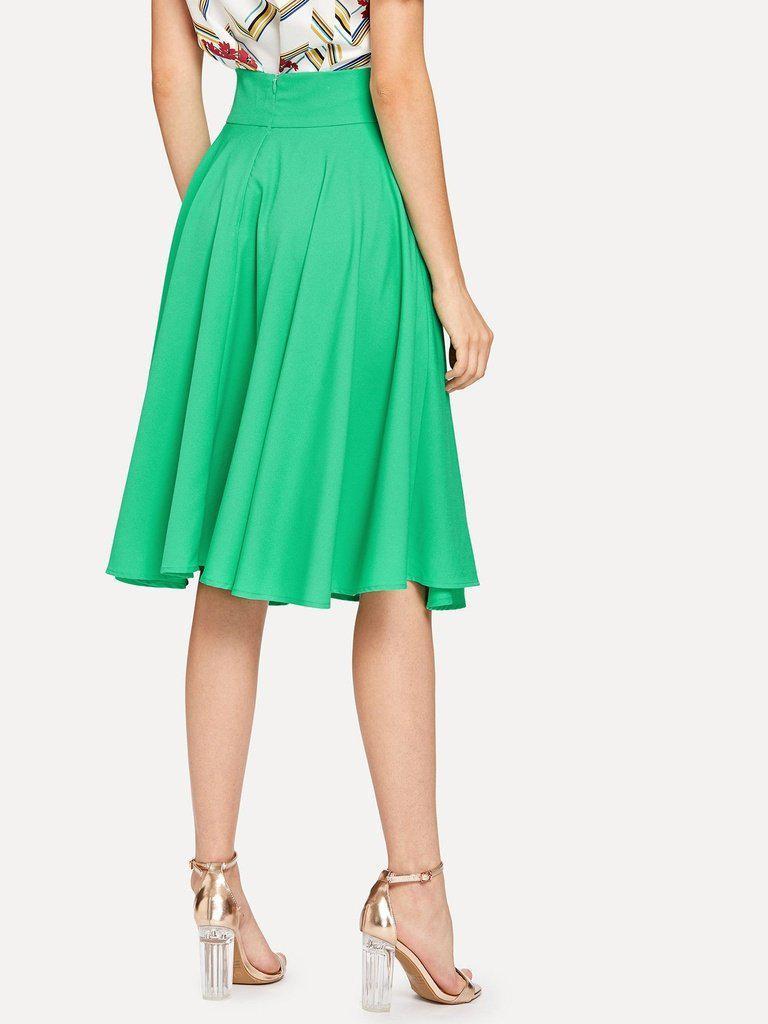 High Rise Wide Waistband Circle Skirt-bottom-Des Mess