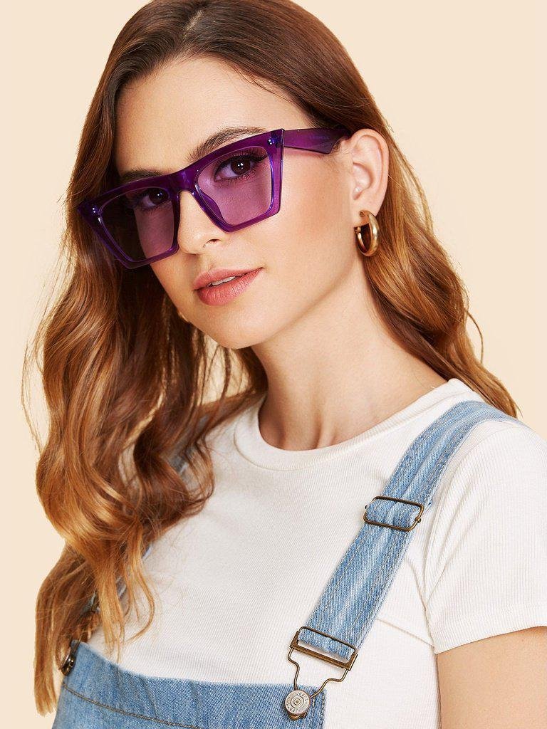 Plain Frame Cat Eye Sunglasses-accessories-Des Mess