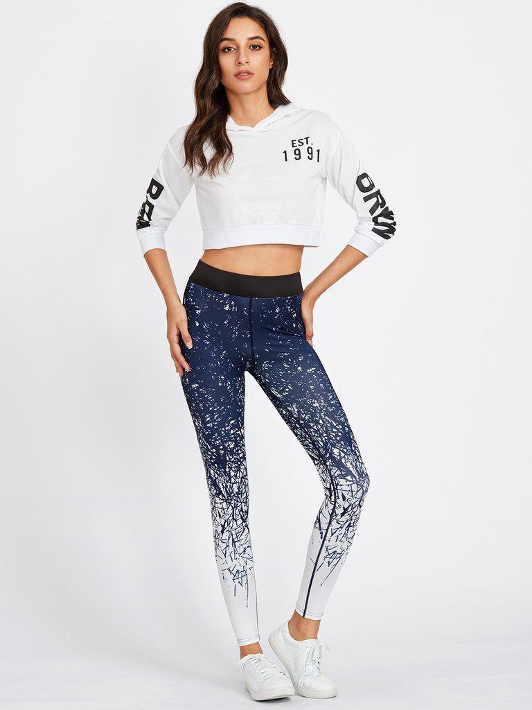 Abstract Print Gym Leggings-bottom-Des Mess