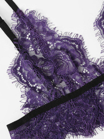 Floral Lace Harness Lingerie Set-lingerie-Des Mess