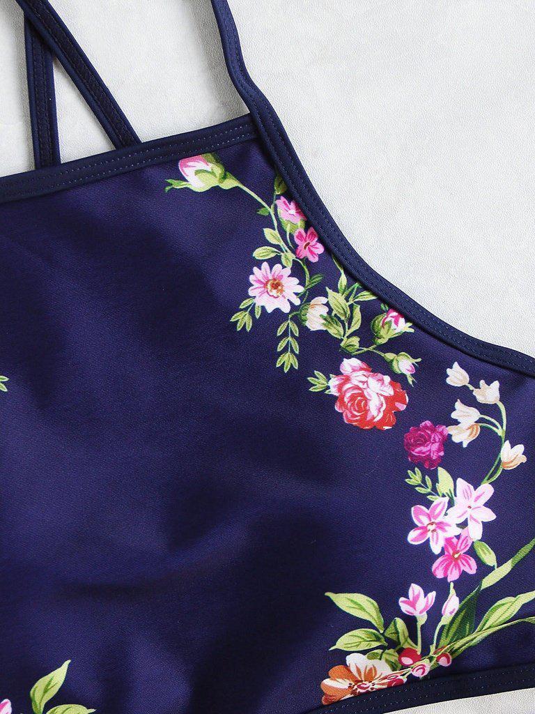 Calico Print High Waist Tankini Set-swimwear-Des Mess