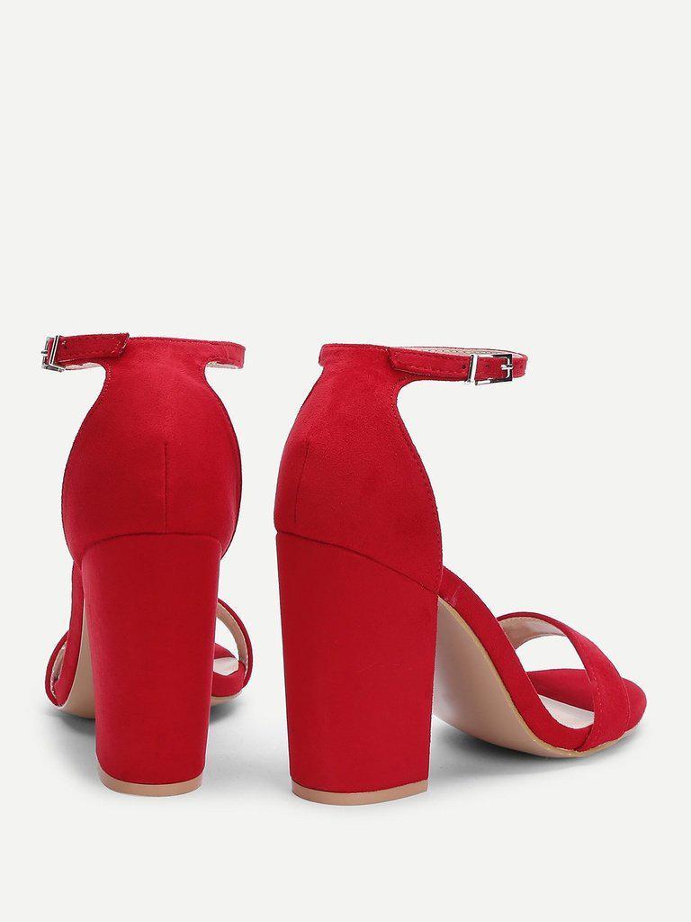 Two Part Ankle Strap Suede Heels-shoes-Des Mess
