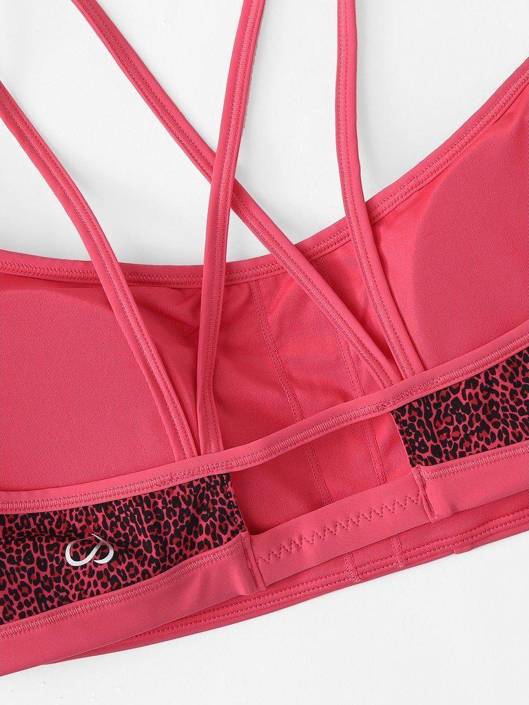 Leopard Strappy Sports Bra-sportswear-Des Mess