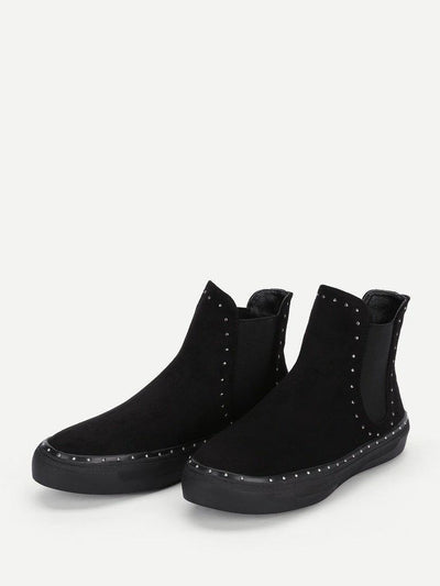 Studded Detail Flatform Chelsea Boots-shoes-Des Mess