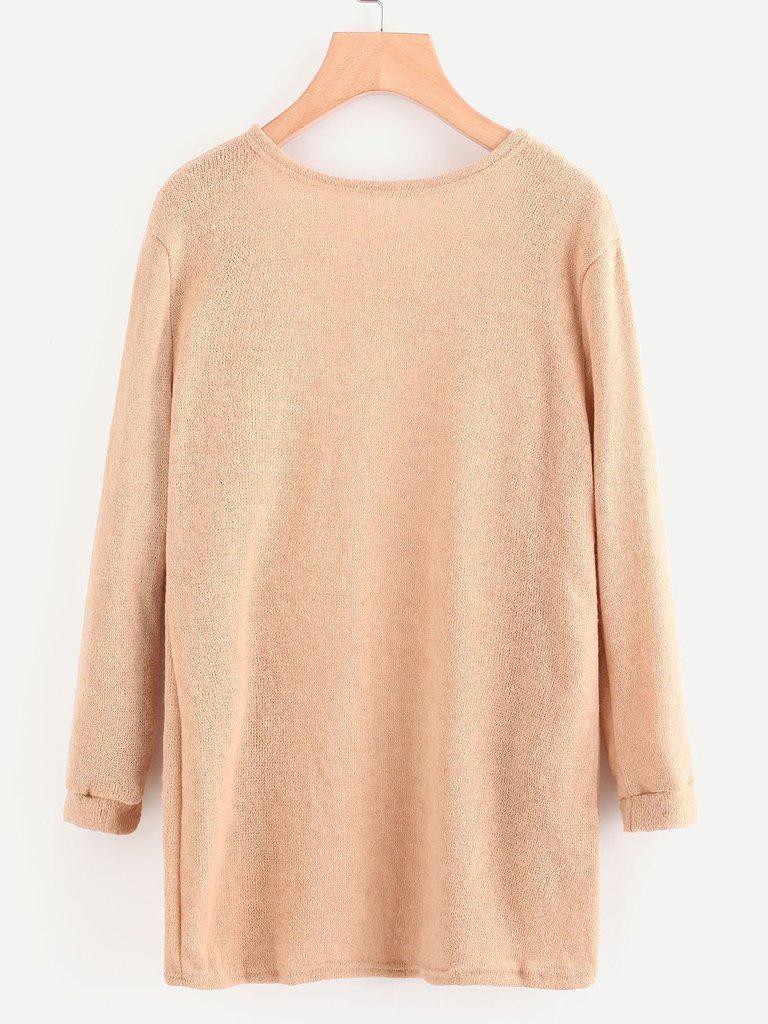 Open Front Sweater With Pockets-outerwear-Des Mess